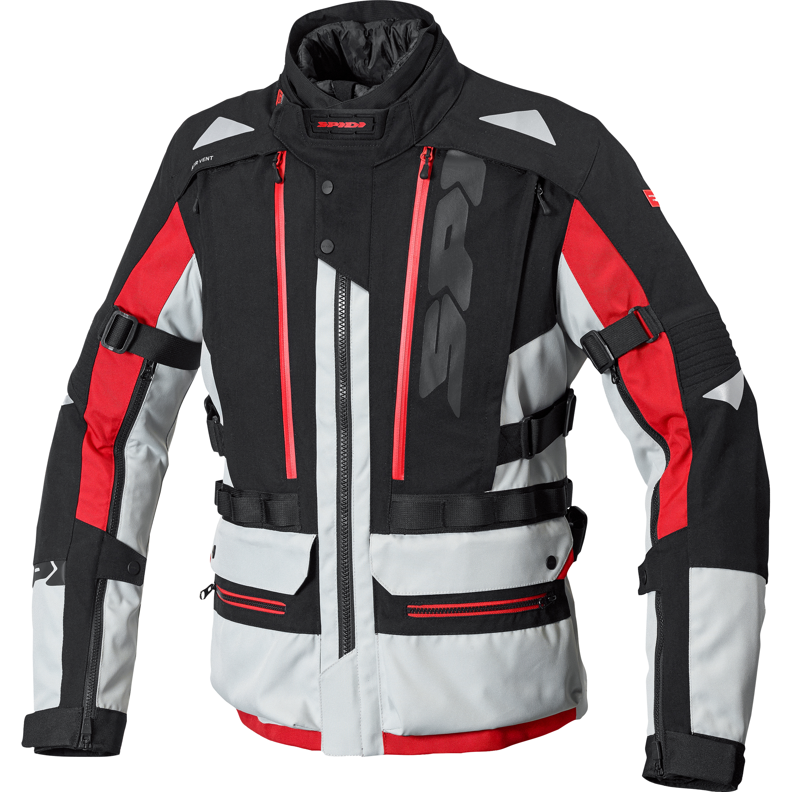 SPIDI Allroad H2Out Textiljacke grau/rot L - Motorradbekleidung - Motorradjacken