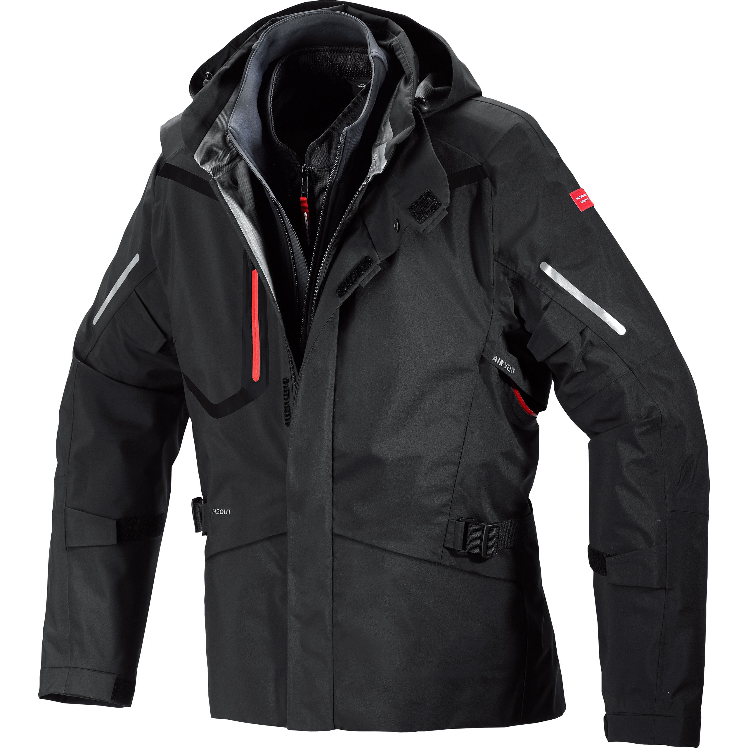 SPIDI Mission-T Textiljacke schwarz XXL - Motorradbekleidung - Motorradjacken