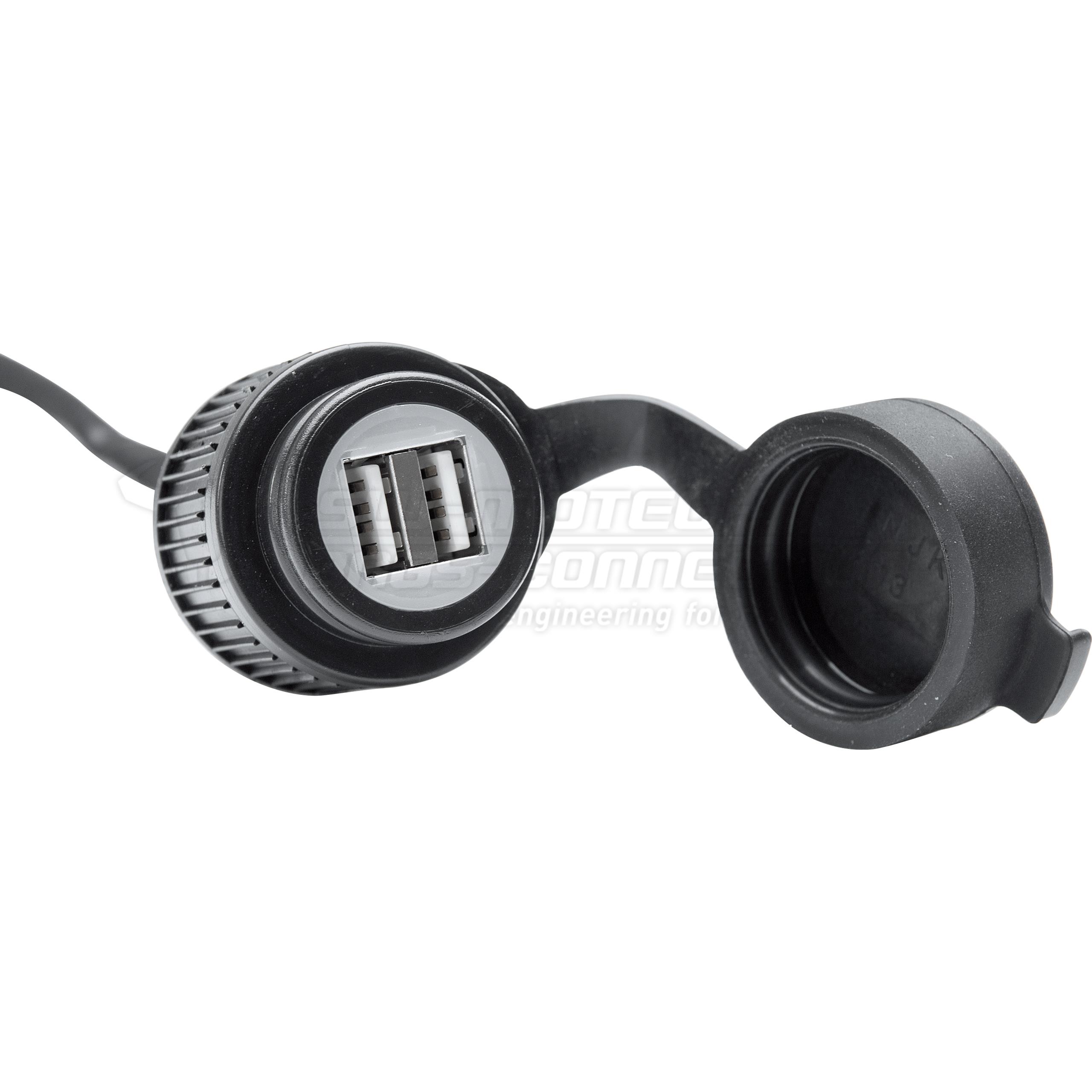 SW-MOTECH Bordsteckdose Doppel USB 2A mit Gummikappe - Motorradzubehör - Multimedia