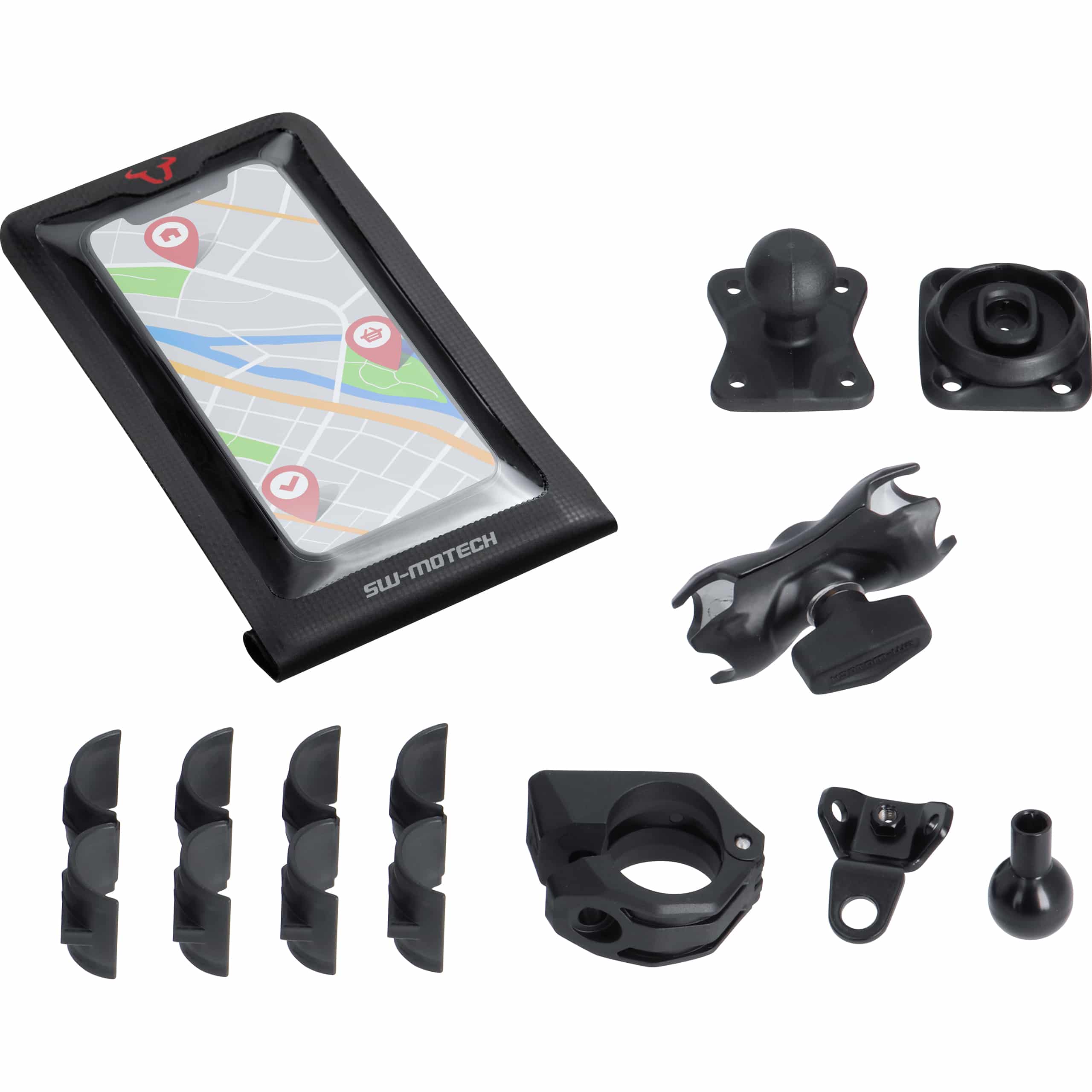 SW-MOTECH Universal Montagekit mit T-Lock und Smartphone Drybag - Motorradzubehör - Multimedia