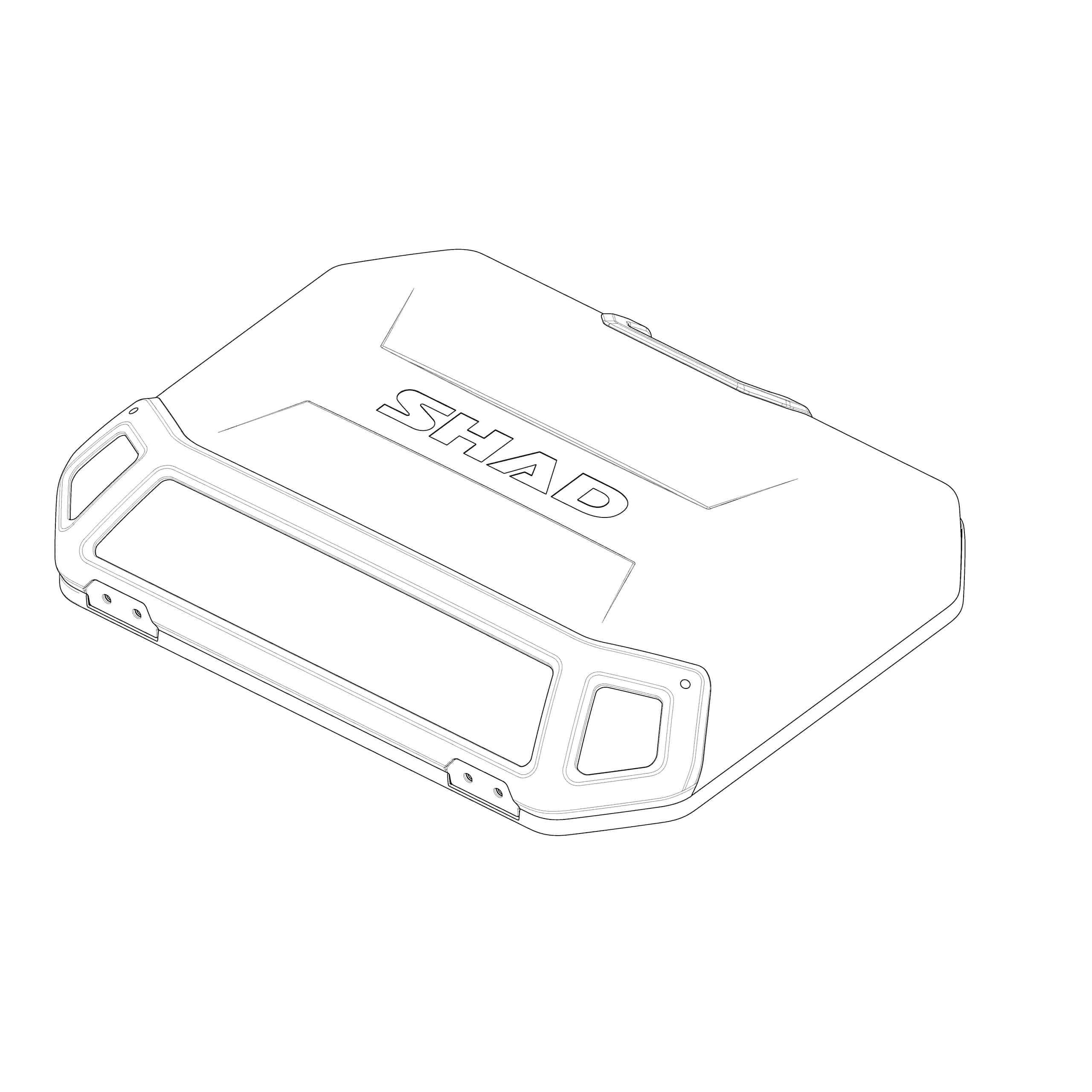 Shad Ersatz Kofferdeckel 203163RB Aluminiumabdeckung schwarz für - Motorradzubehör - Motorradgepäck