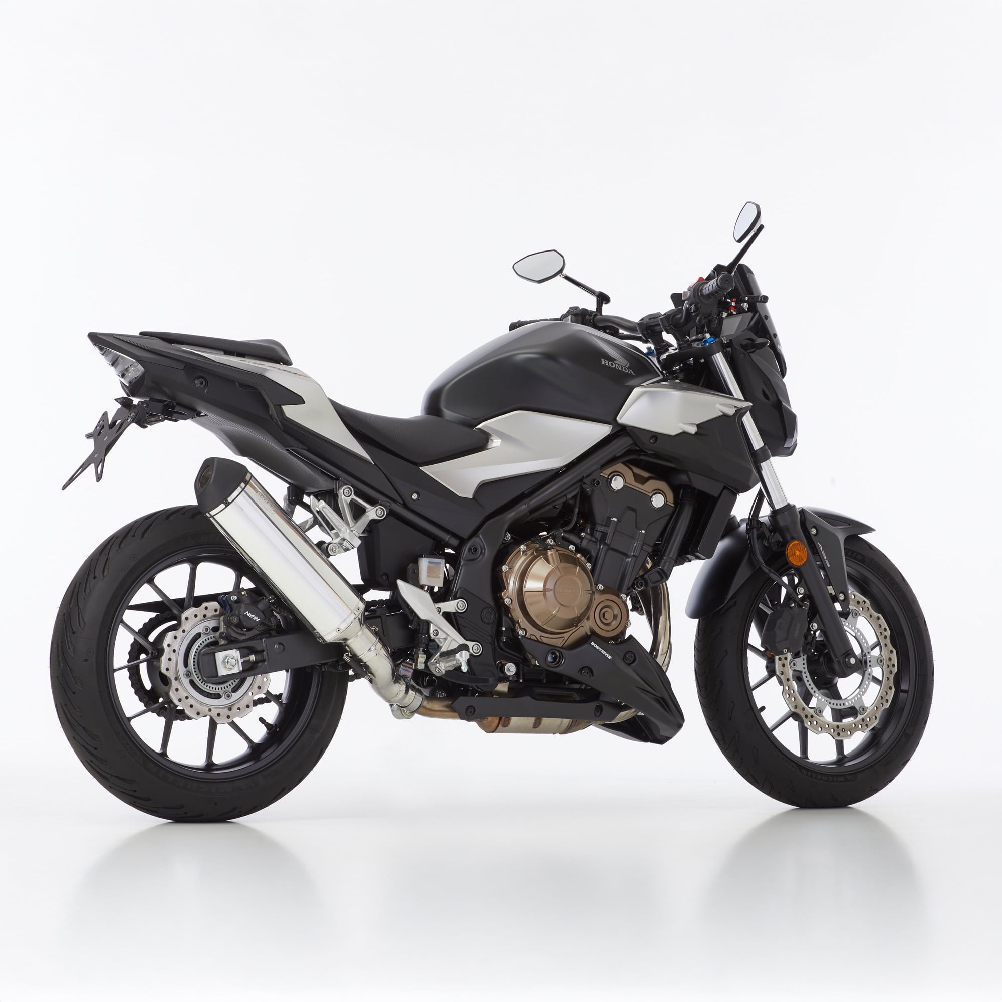 Shark exhaust Auspuff DSX-5 silber für Honda CB/CBR/NX 500 2024- - Motorradteile & Ersatzteile - Auspuff