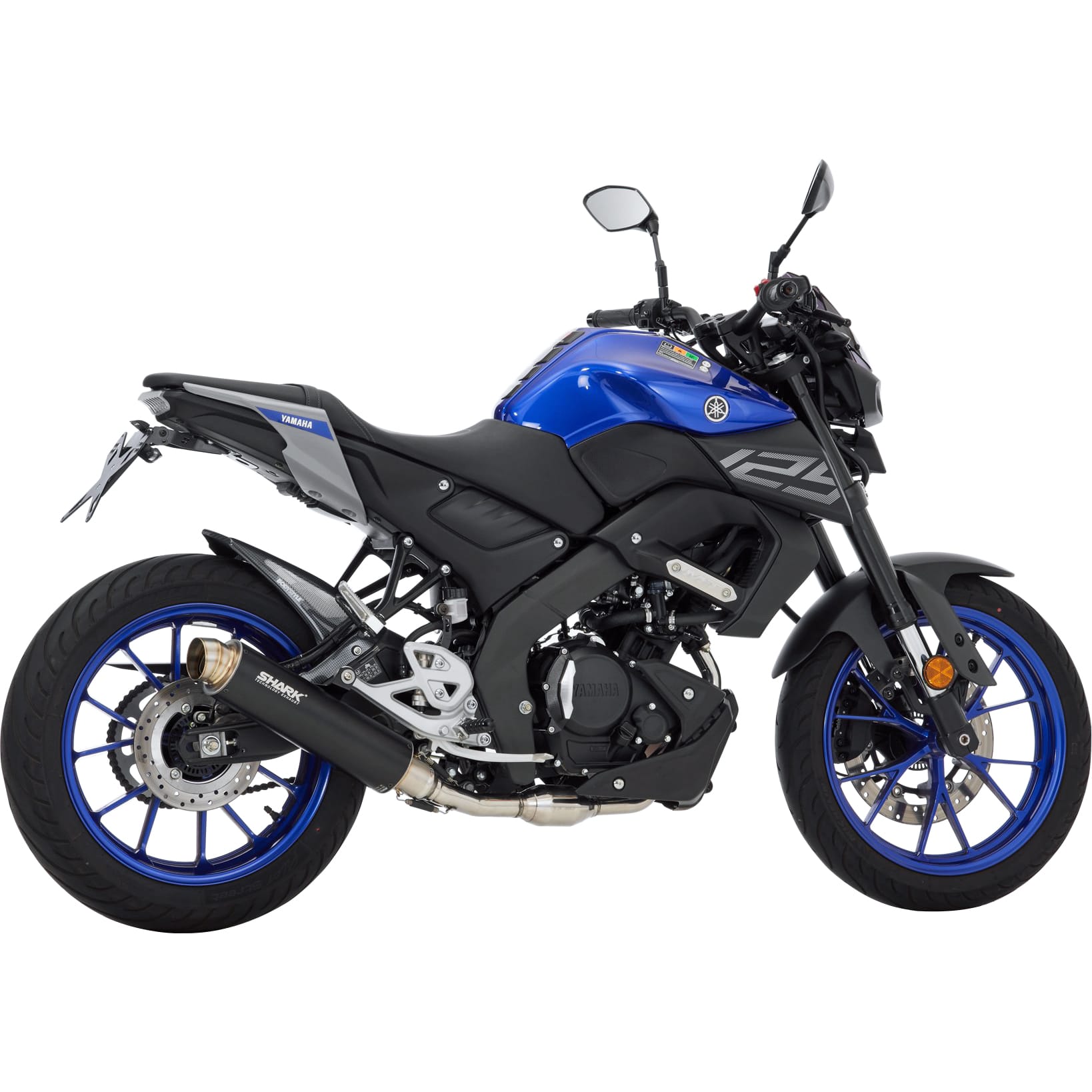 Shark exhaust SRC4 Auspuff 1in1 schwarz für Yamaha MT-125/YZF R125 RE40 - Motorradteile & Ersatzteile - Auspuff