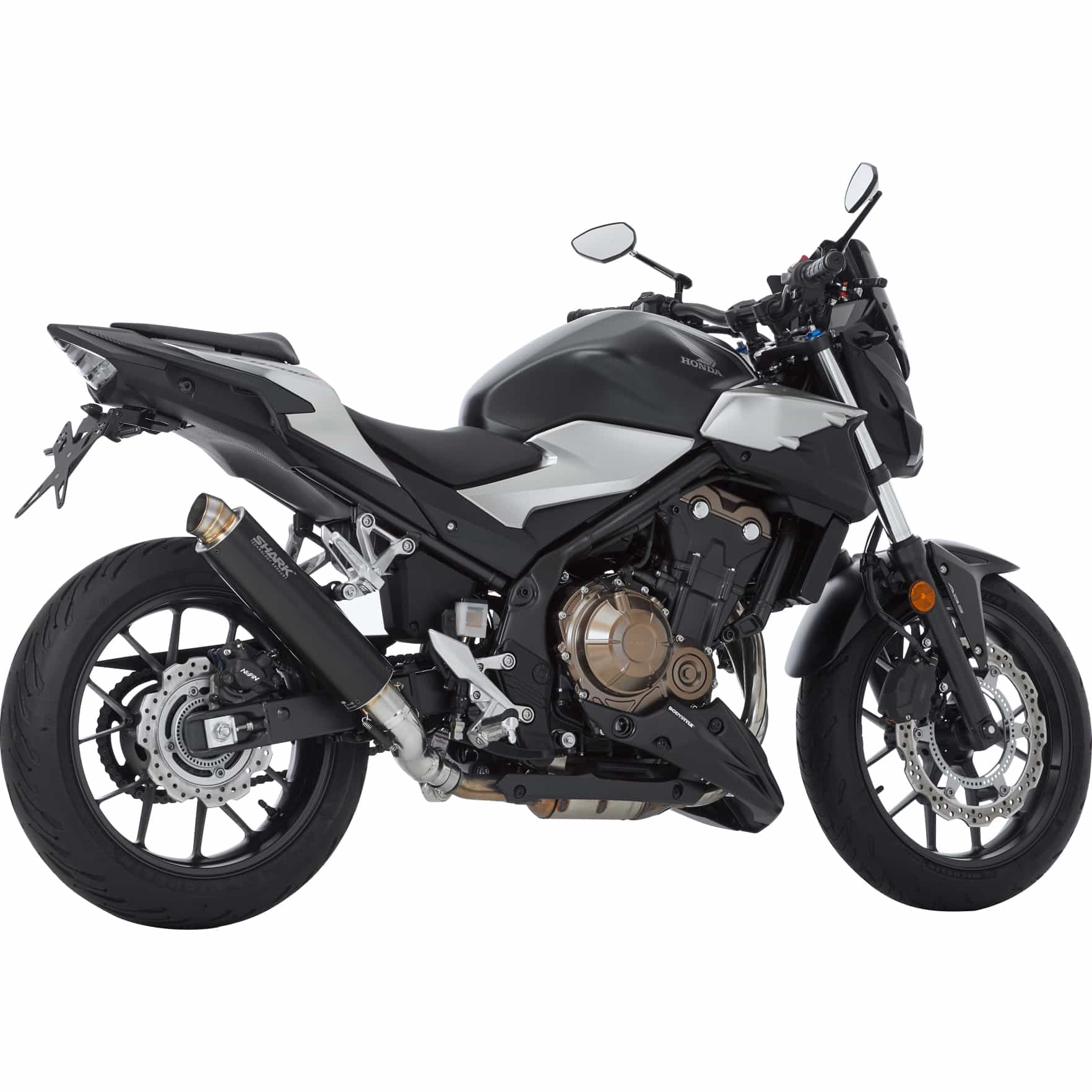 Shark exhaust SRC4 Auspuff schwarz 845103 für Honda CB/CBR/NX 500 2017- - Motorradteile & Ersatzteile - Auspuff