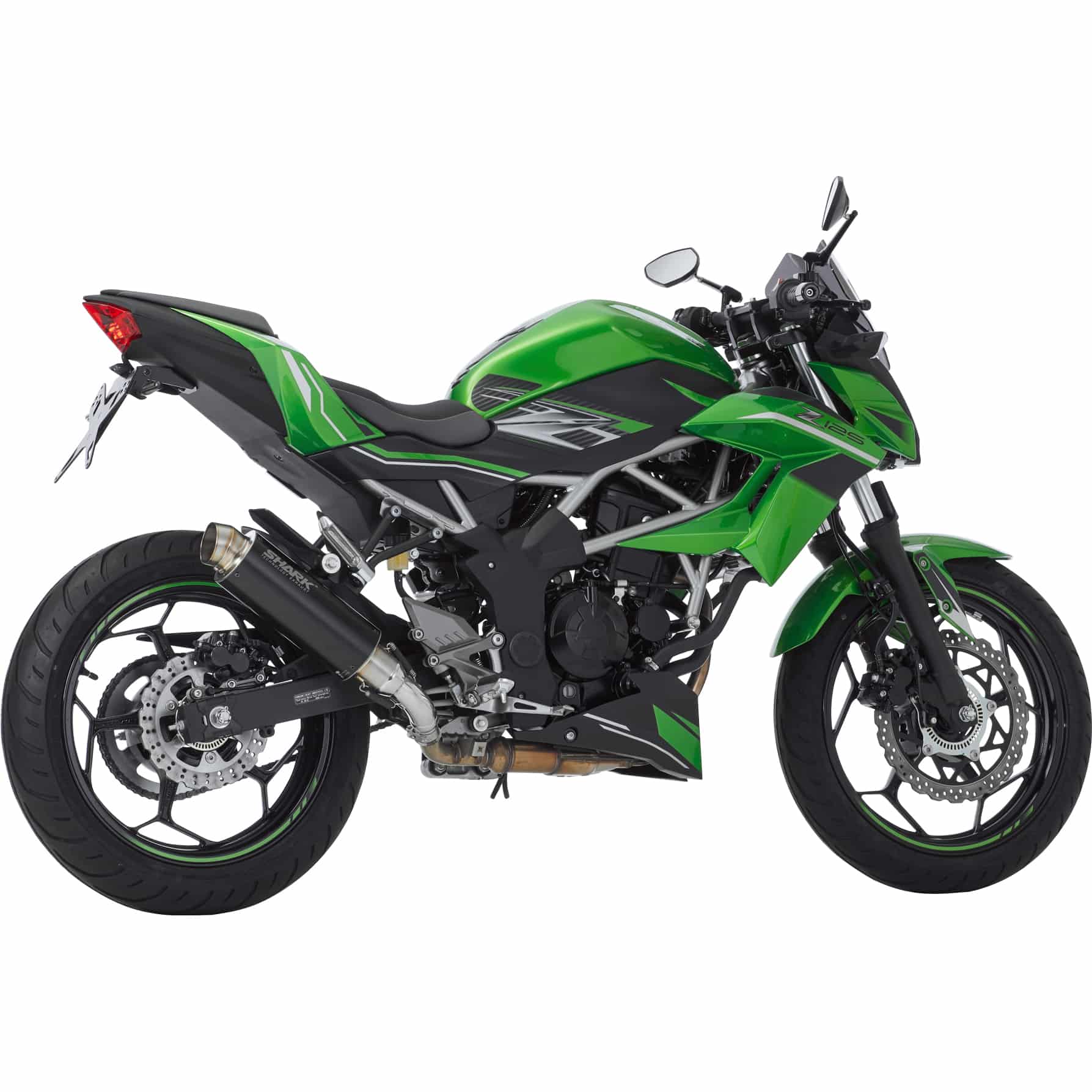 Shark exhaust SRC4 Auspuff schwarz für Kawasaki Z/Ninja 125 - Motorradteile & Ersatzteile - Auspuff