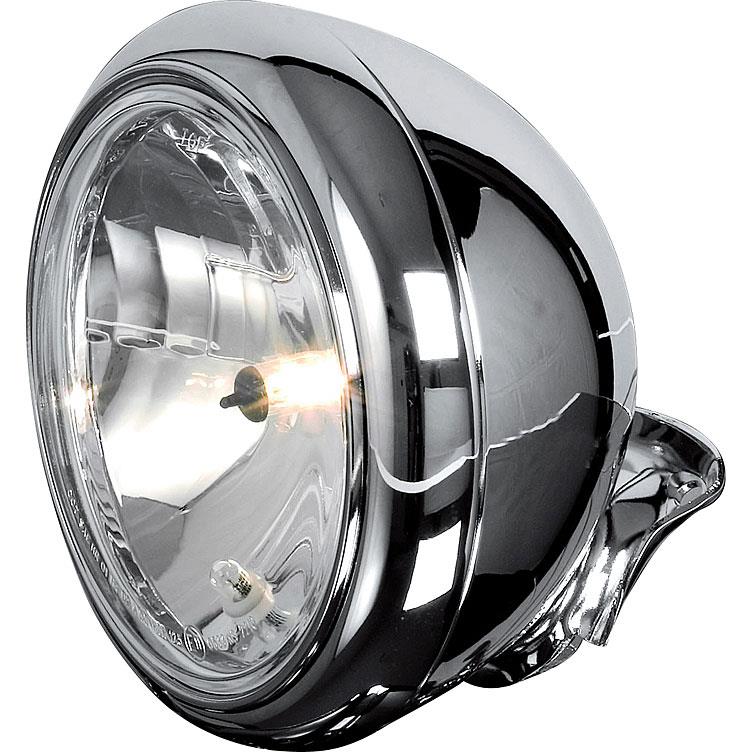 Shin Yo H4 Hauptscheinwerfer Ø220mm HD-Style unten chrom - Motorradteile & Ersatzteile - Beleuchtung