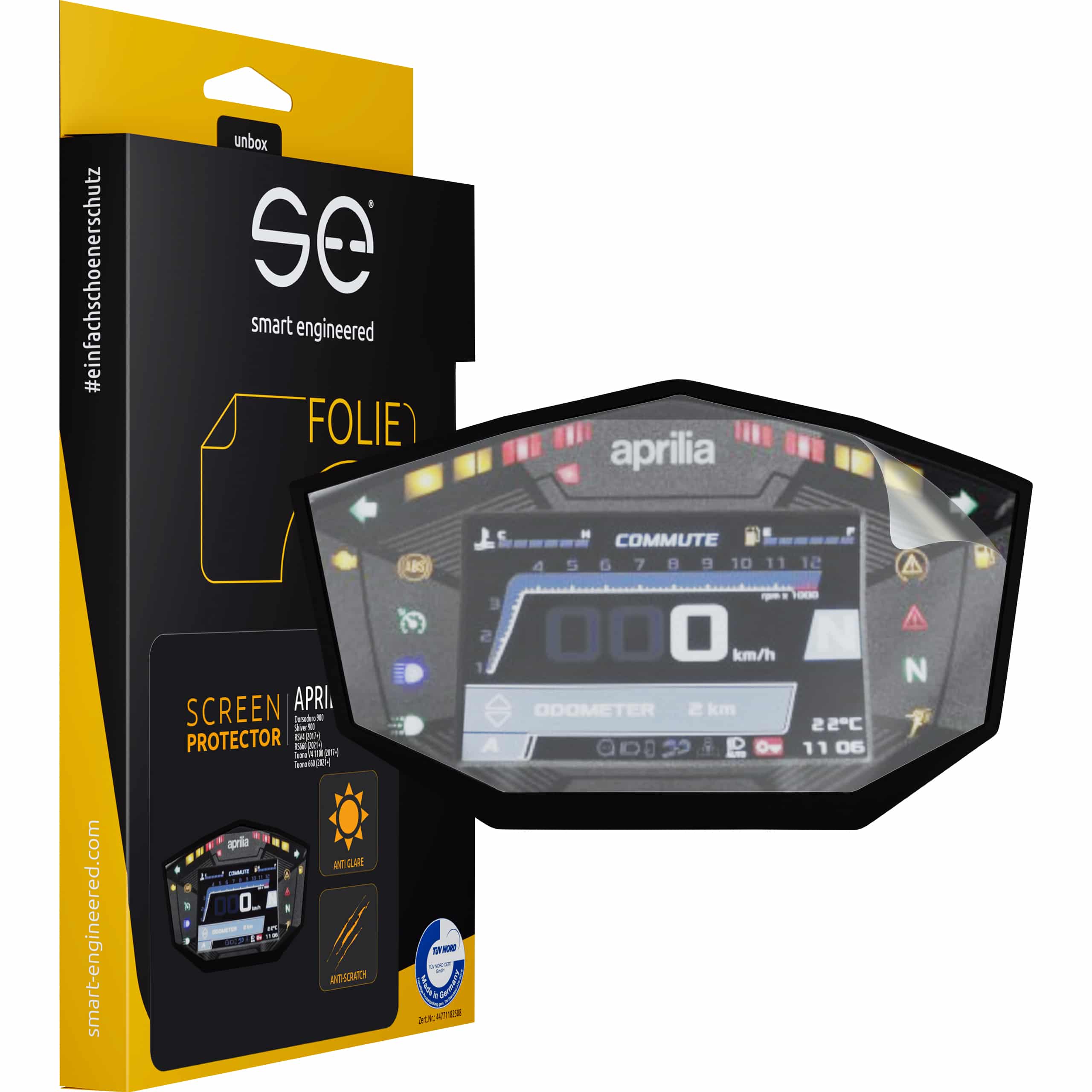 Smart Engineered Cockpit-Schutzfolie entspiegelnd für Aprilia RS/RSV/SMV/SL - Motorradteile & Ersatzteile - Tacho & Instrumente