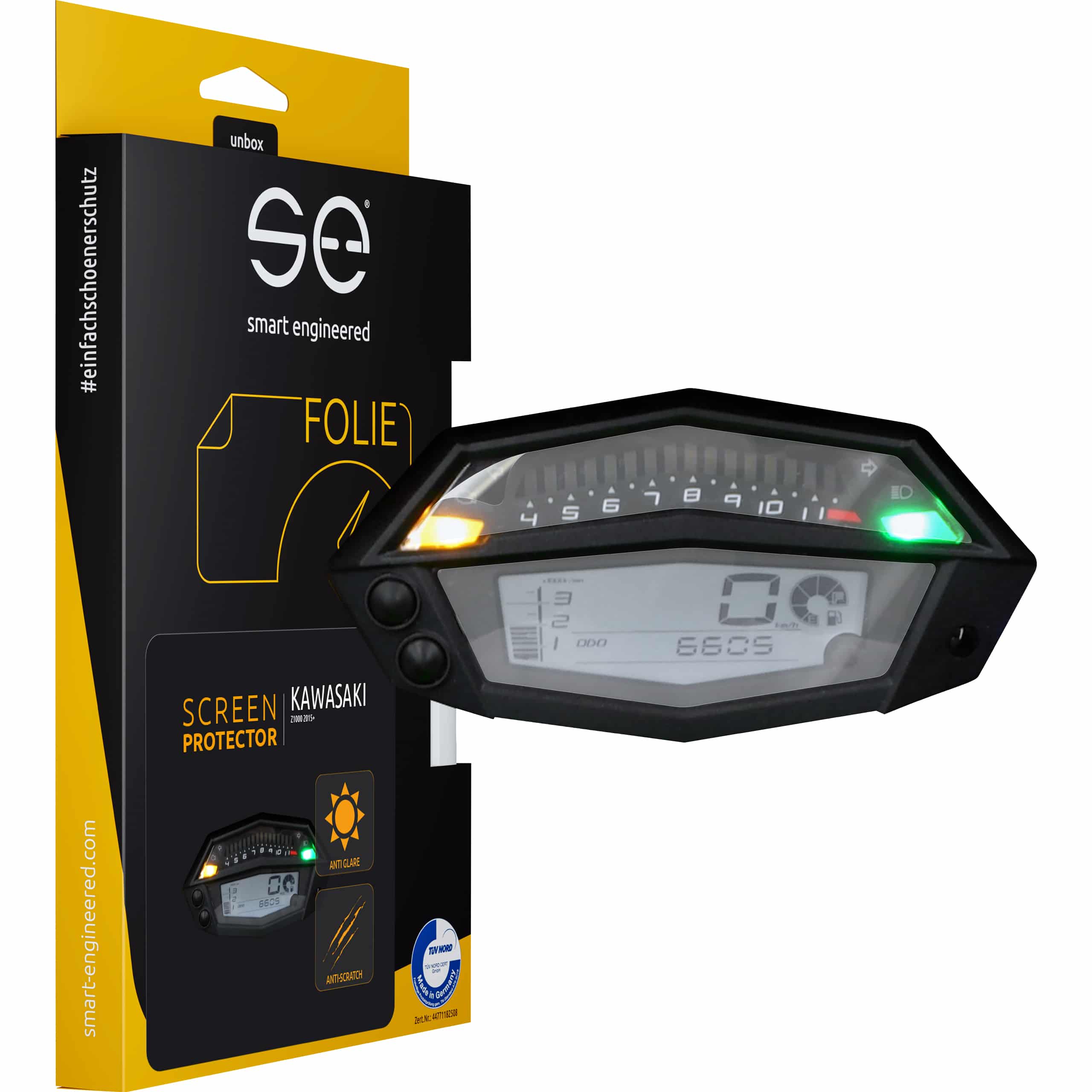 Smart Engineered Cockpit-Schutzfolie entspiegelnd für Kawa Z 1000 2014-2020 - Motorradteile & Ersatzteile - Tacho & Instrumente
