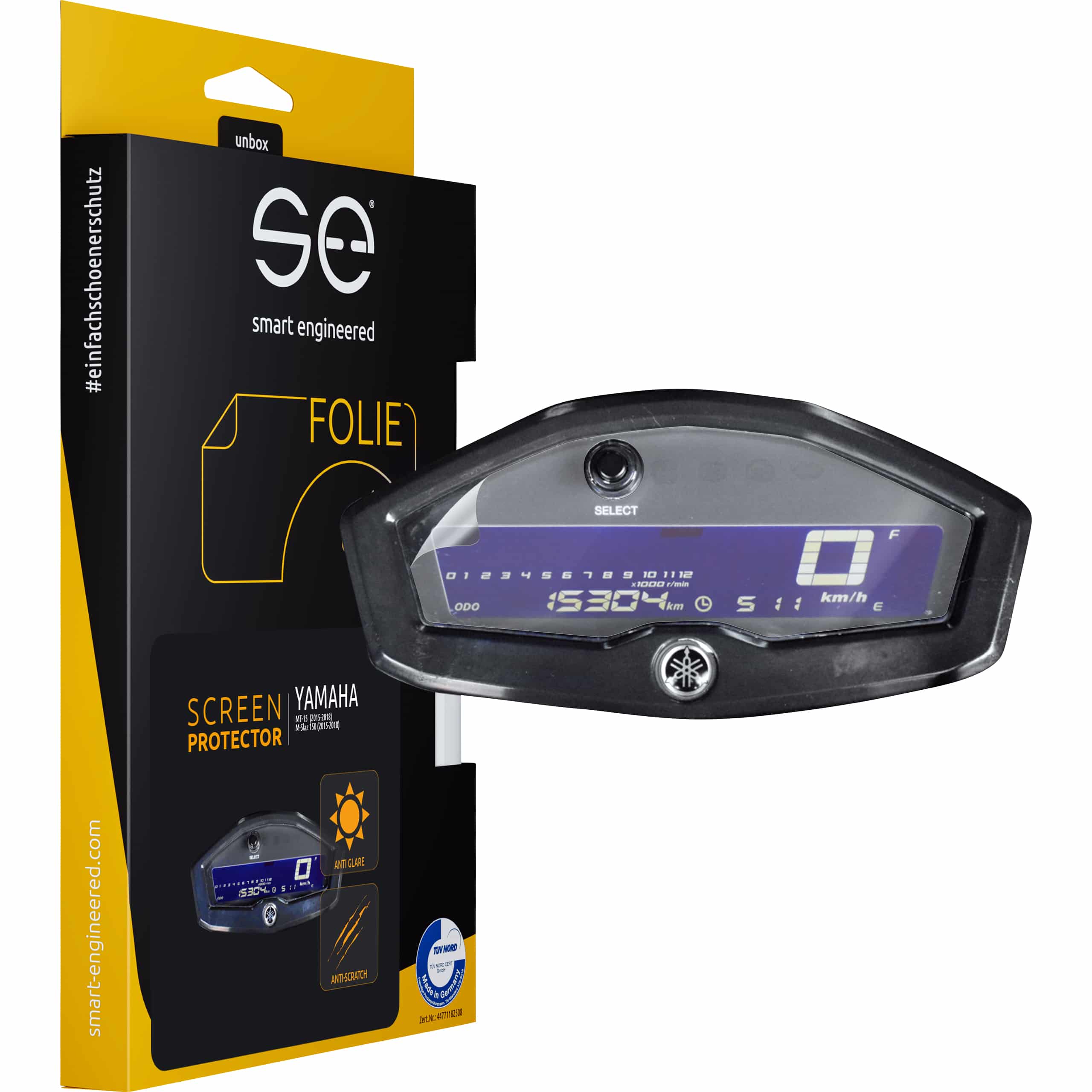 Smart Engineered Cockpit-Schutzfolie entspiegelnd für MT-125/MT-15 2015-2018 - Motorradteile & Ersatzteile - Tacho & Instrumente