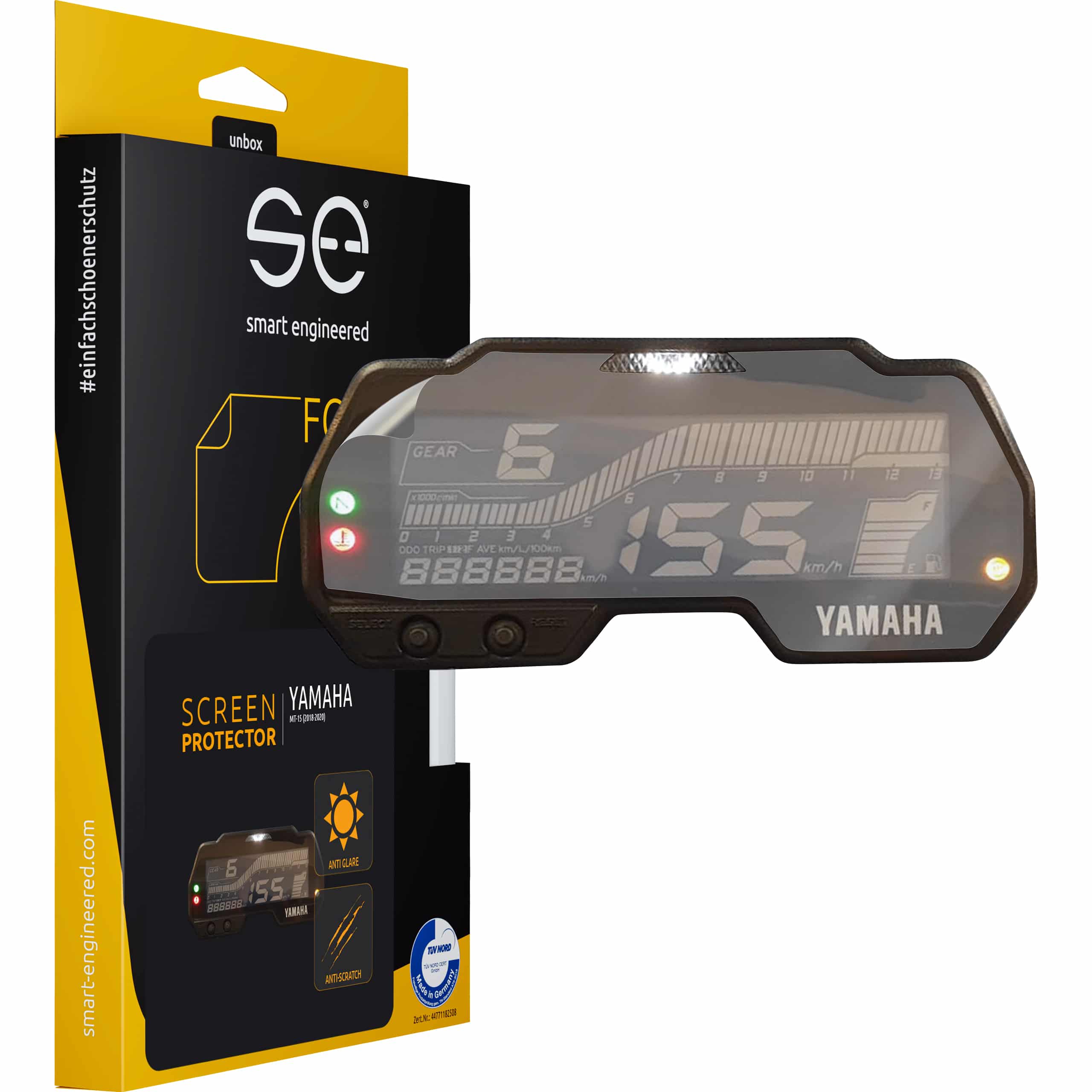Smart Engineered Cockpit-Schutzfolie entspiegelnd für MT-125/MT-15 2018-2020 - Motorradteile & Ersatzteile - Tacho & Instrumente