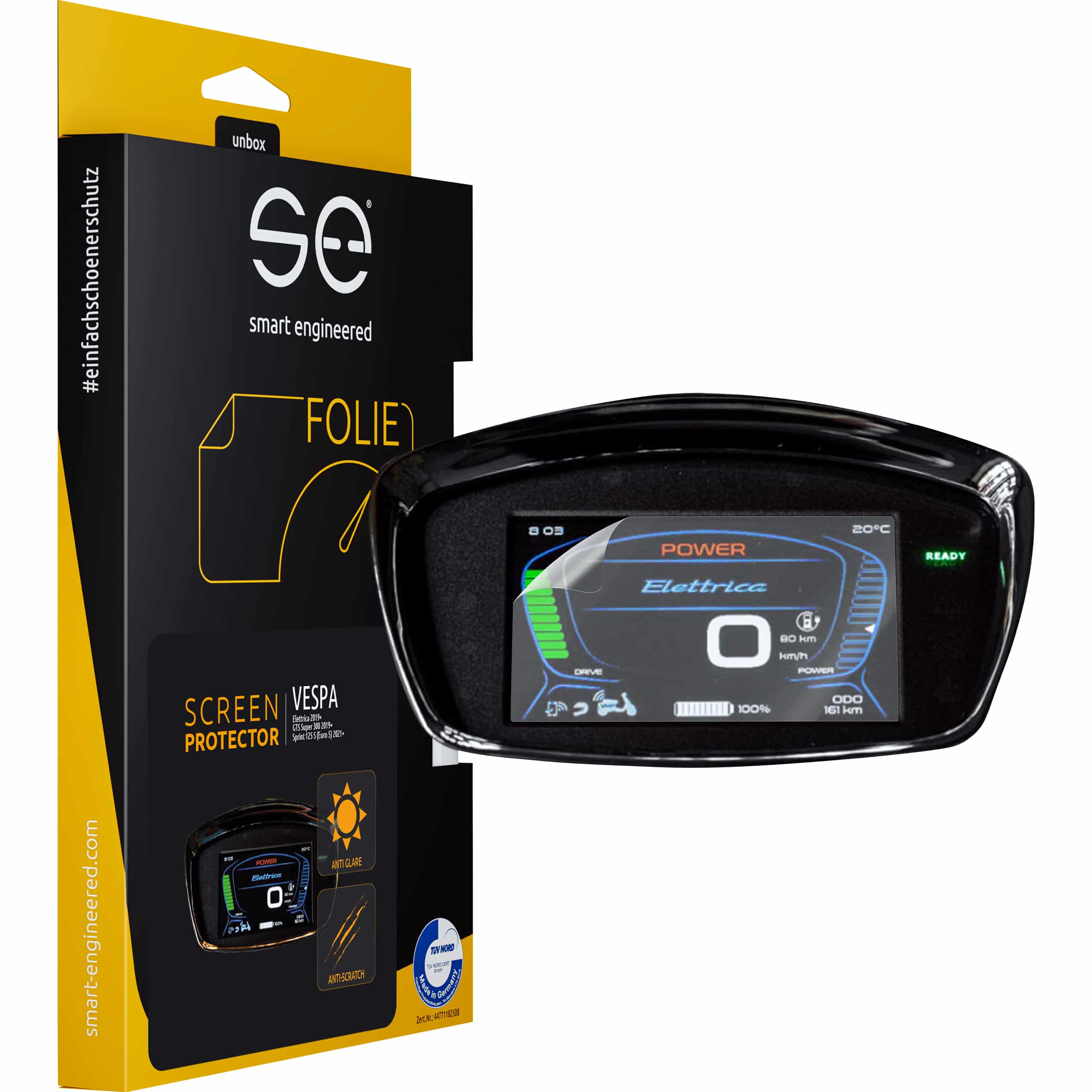 Smart Engineered Cockpit-Schutzfolie entspiegelnd für Vespa - Motorradteile & Ersatzteile - Tacho & Instrumente