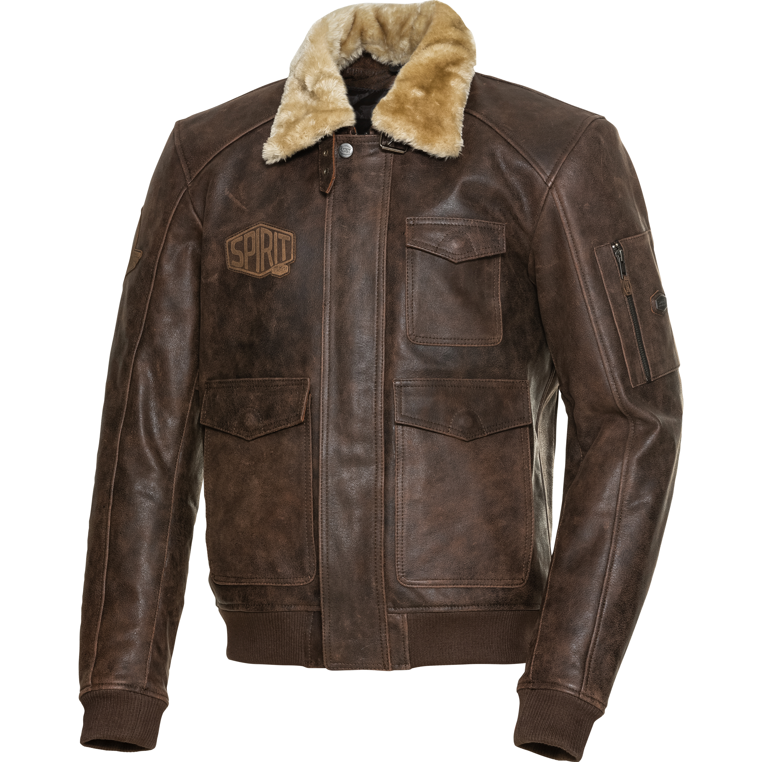 Spirit Motors Antik Lederjacke 5.0 braun M - Motorradbekleidung - Motorradjacken