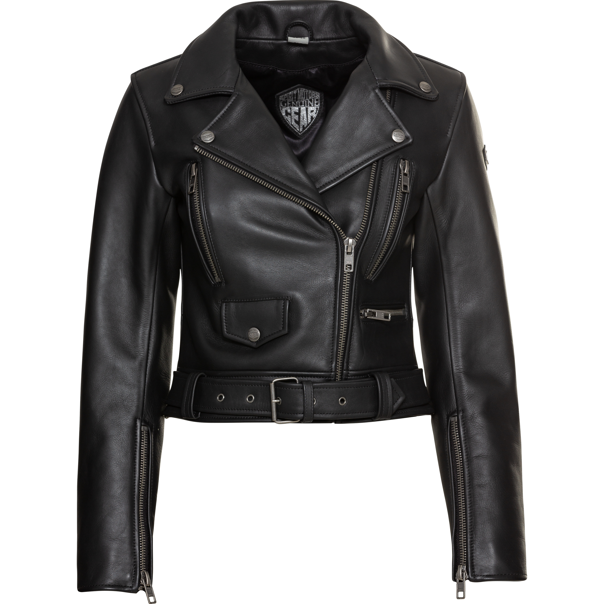 Spirit Motors Bad Bonnie Damen Lederjacke schwarz L - Motorradbekleidung - Motorradjacken
