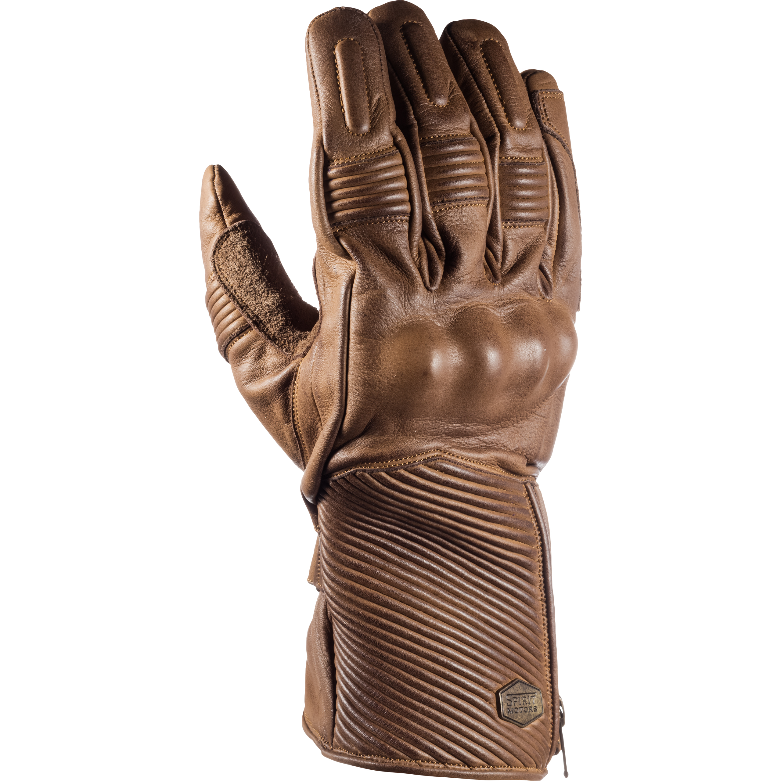 Spirit Motors David Deckhand WP Lederhandschuh lang braun 8 - Motorradbekleidung - Café Racer Motorradbekleidung