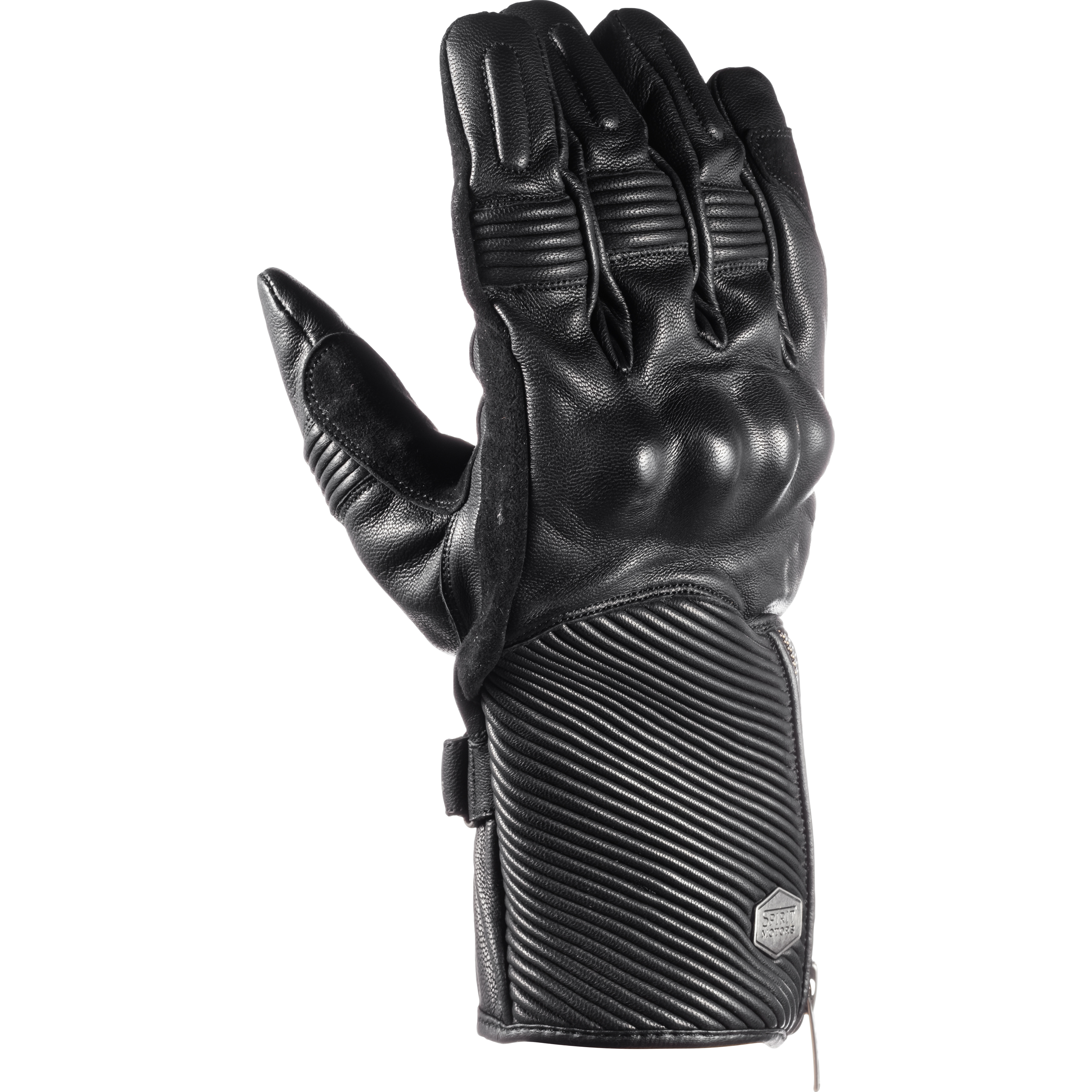 Spirit Motors David Deckhand WP Lederhandschuh lang schwarz 10 - Motorradbekleidung - Café Racer Motorradbekleidung