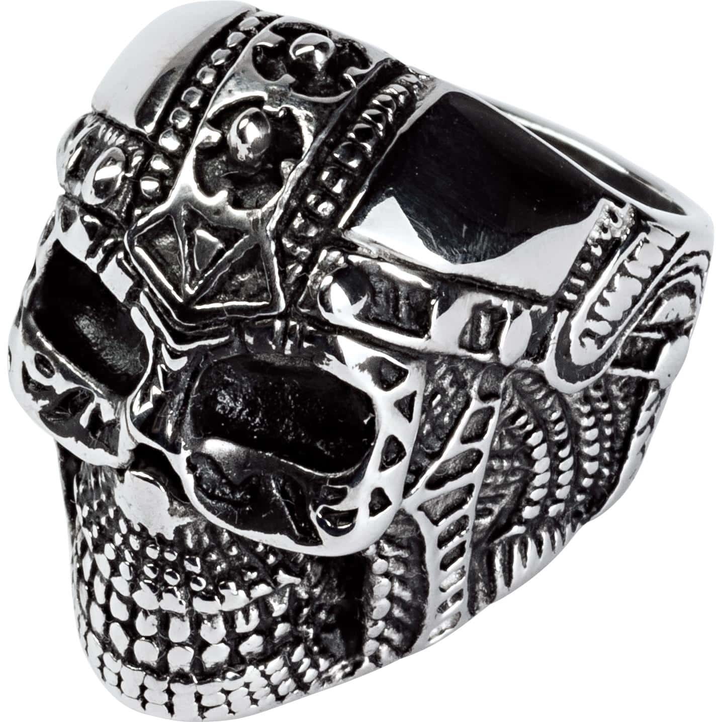 Spirit Motors Edelstahl Ring mit Totenkopf 1.0 silberfarben 21 - Motorradbekleidung - Zubehör & Accessoires