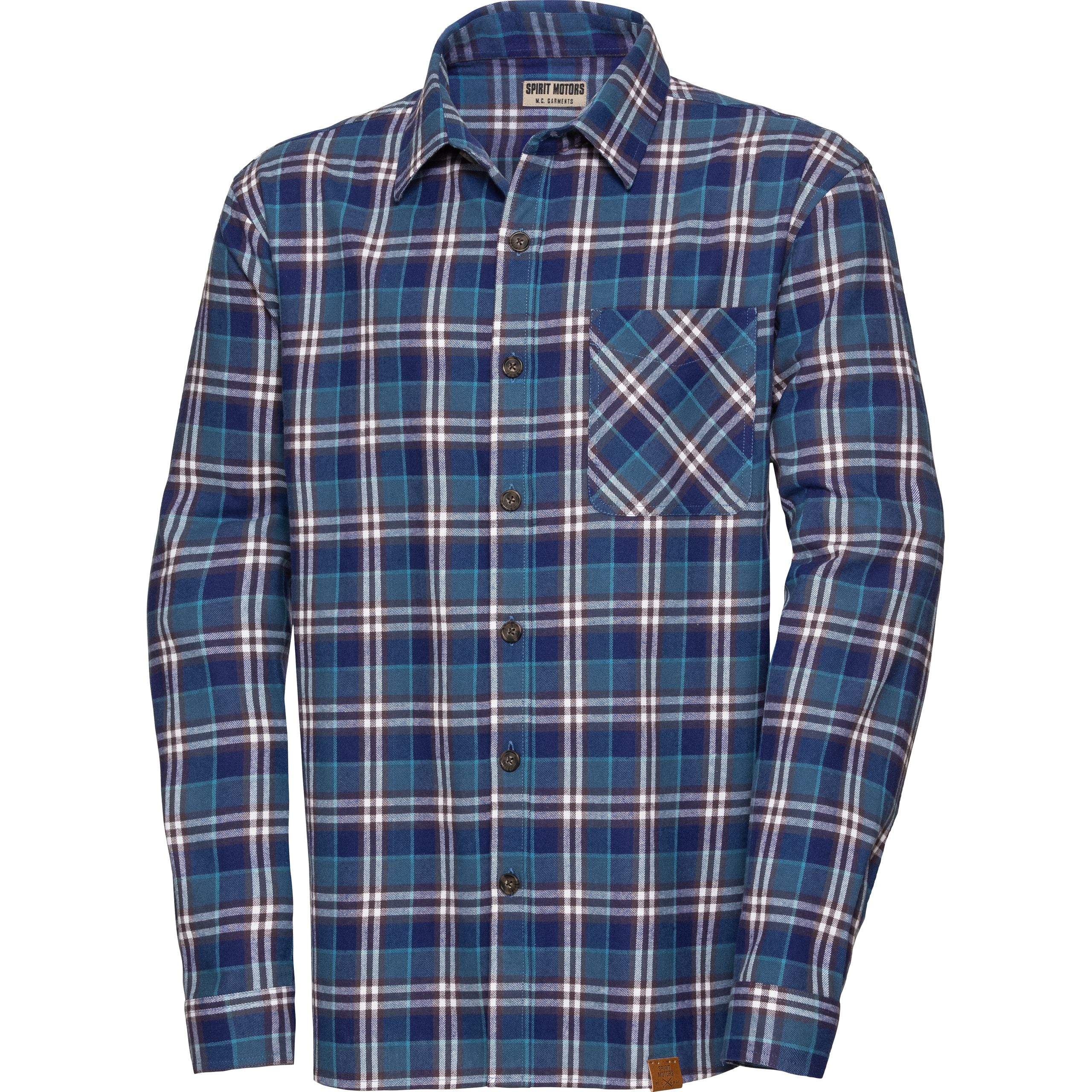 Spirit Motors Karohemd 1.0 blau XL - Motorradbekleidung - Chopper Motorradbekleidung