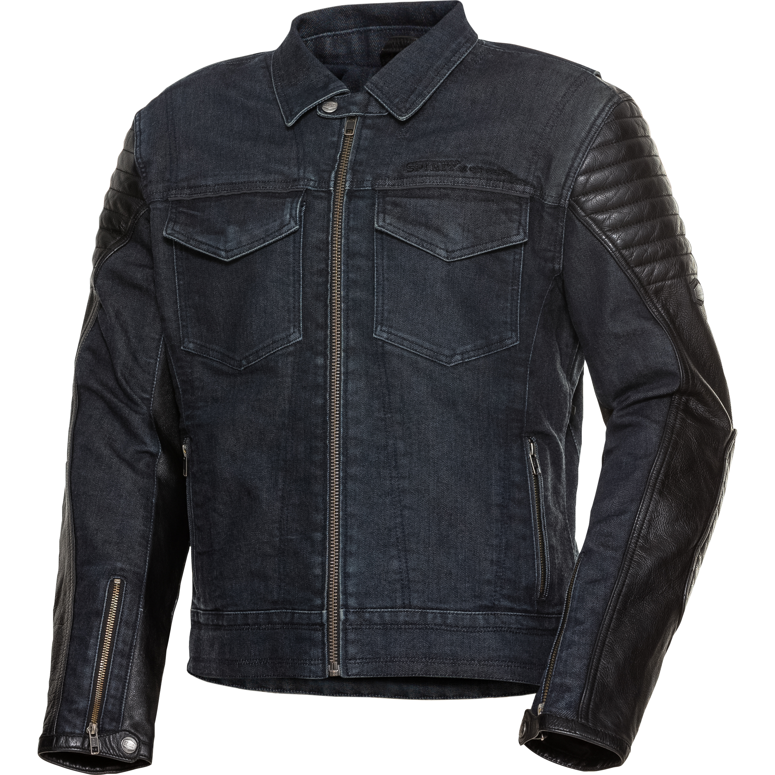 Spirit Motors Leder-/Textiljacke 1.0 schwarz/blau M - Motorradbekleidung - Chopper Motorradbekleidung