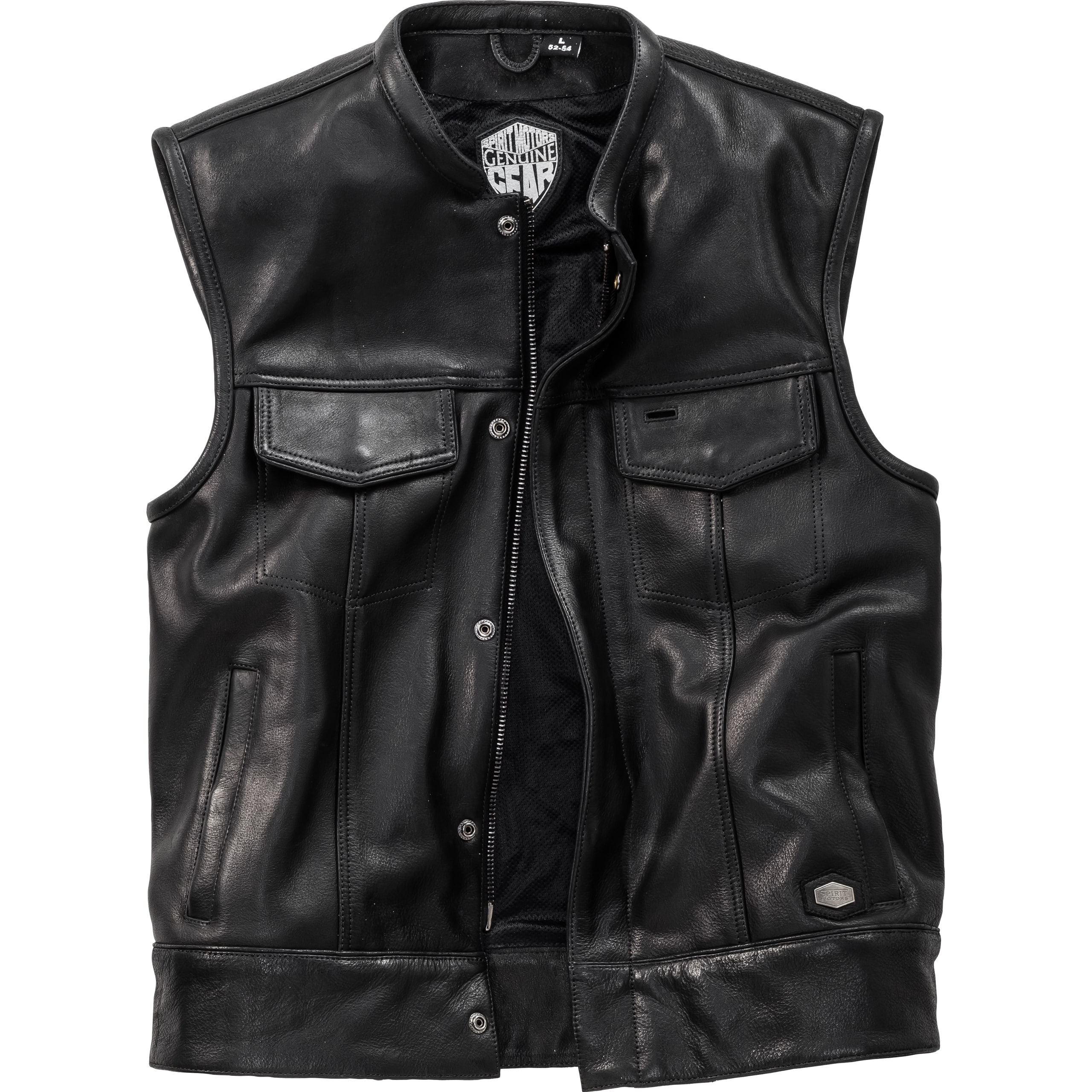 Spirit Motors Lederweste 2.0 schwarz XXL - Motorradbekleidung - Motorradjacken