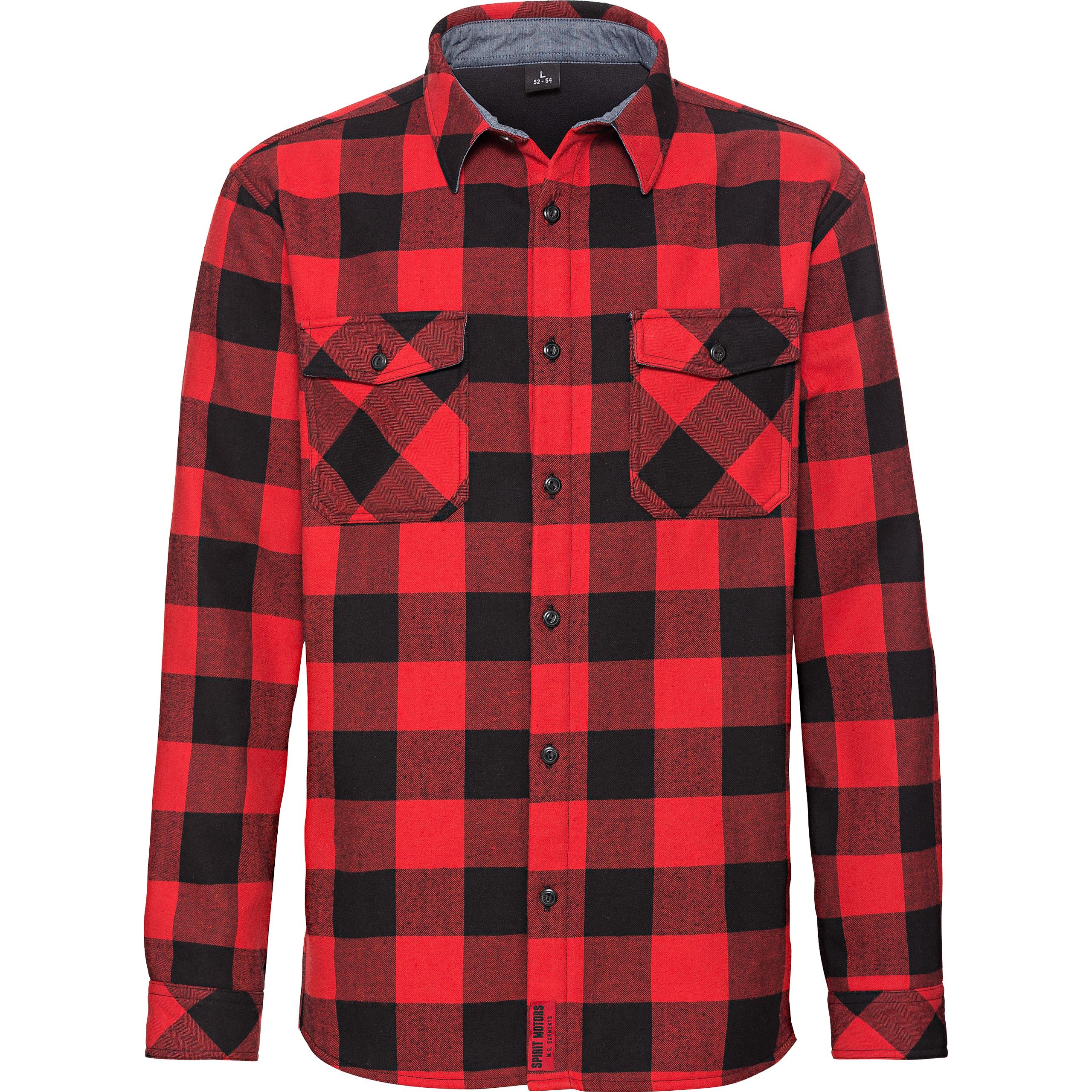 Spirit Motors Micah Fleece Karohemd rot M - Motorradbekleidung - Chopper Motorradbekleidung