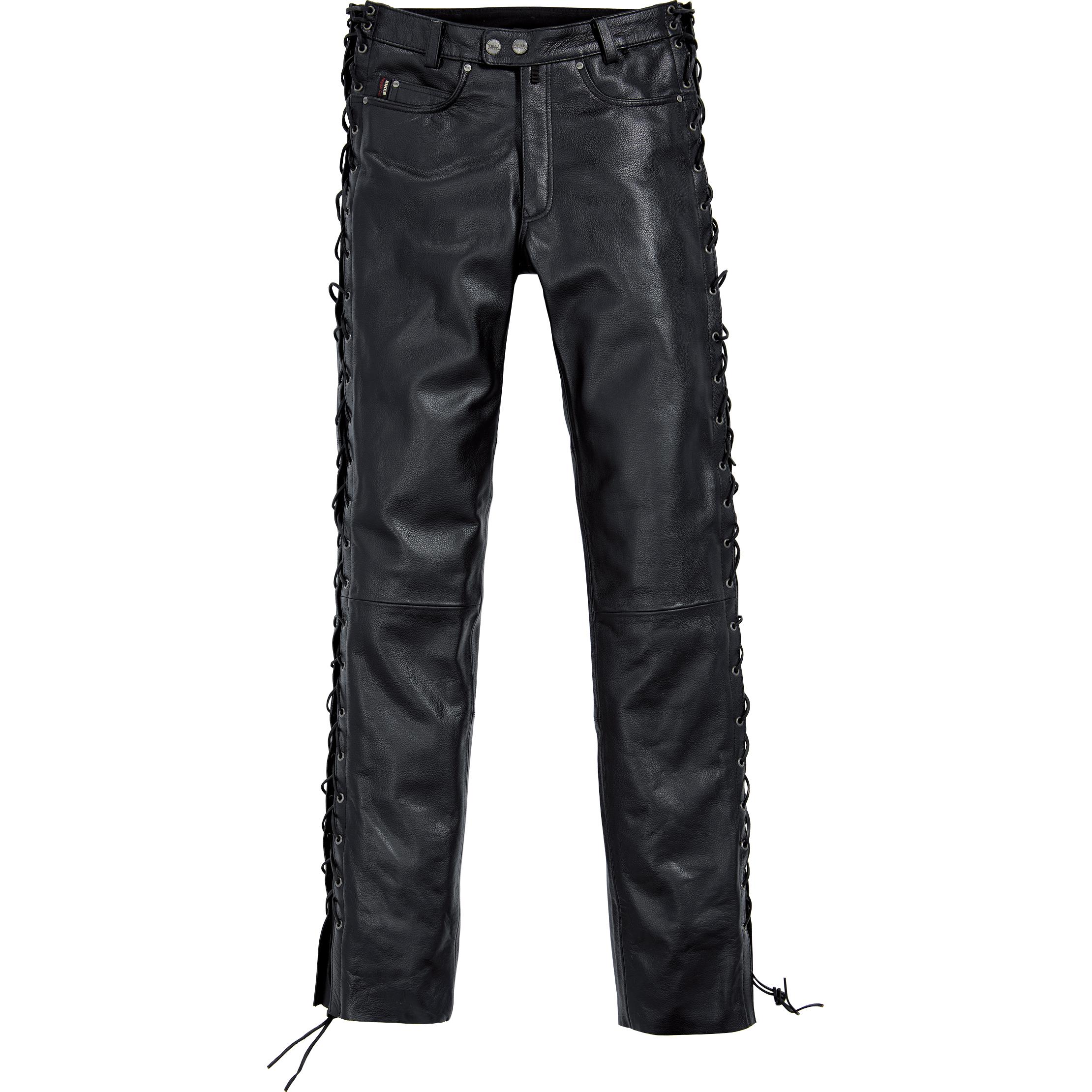 Spirit Motors Schnür-Lederhose 1.0 schwarz L - Motorradbekleidung - Motorradhosen