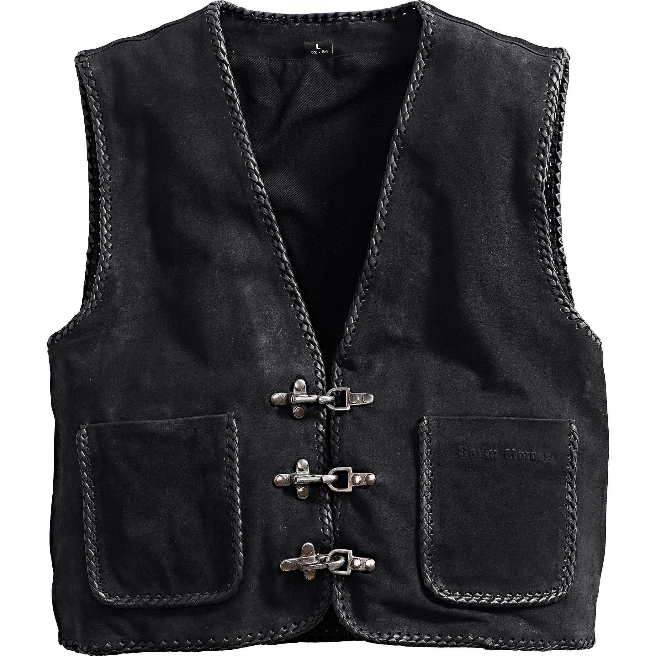 Spirit Motors Velourslederweste 1.0 schwarz 3XL - Motorradbekleidung - Chopper Motorradbekleidung