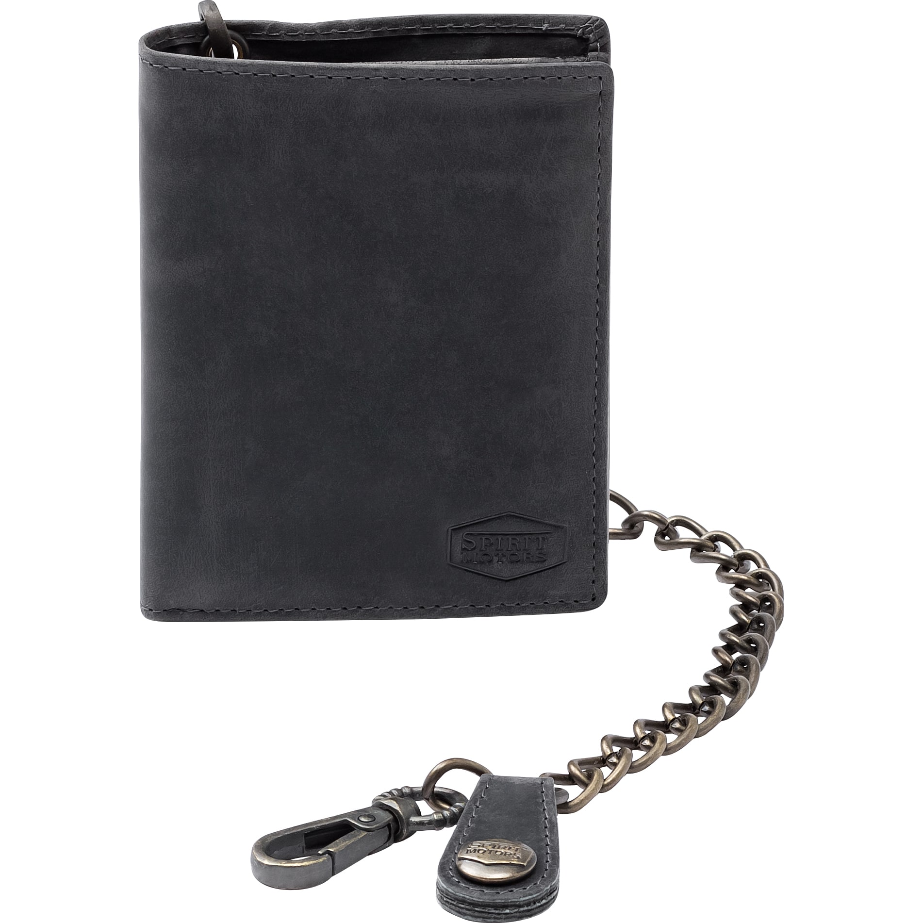 Spirit Motors Vintage Leder Geldbörse hoch 14 Fächer schwarz - Motorradzubehör - Geschenkideen