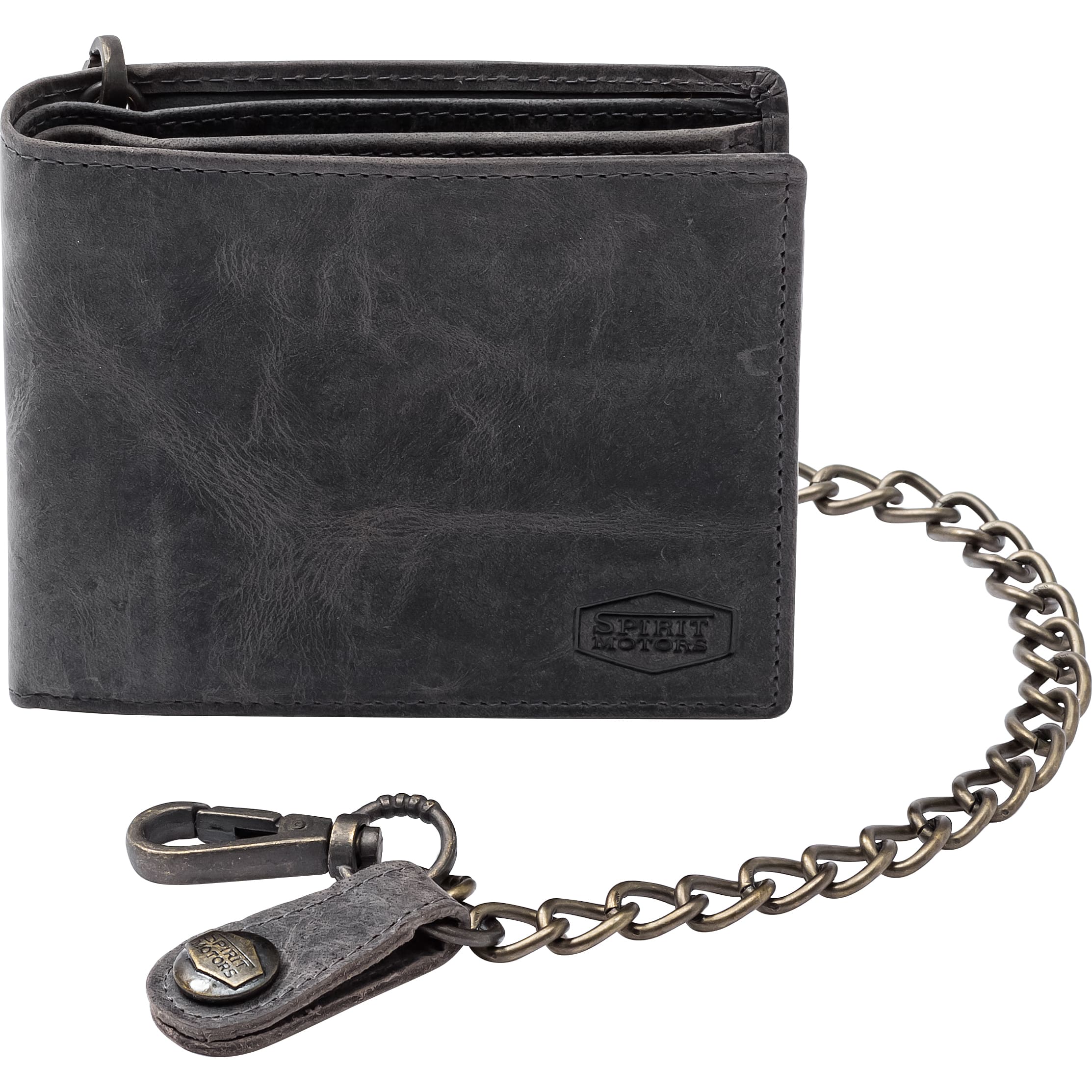 Spirit Motors Vintage Leder Geldbörse quer 16 Fächer schwarz - Motorradzubehör - Geschenkideen