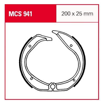 TRW Lucas Bremsbacken MCS941 200x25mm - Motorradteile & Ersatzteile - Bremsen