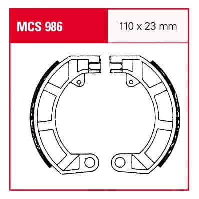 TRW Lucas Bremsbacken MCS986 110x23mm - Motorradteile & Ersatzteile - Bremsen