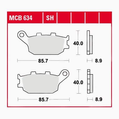TRW Lucas Bremsbeläge Sintermetall Street MCB634SH 85