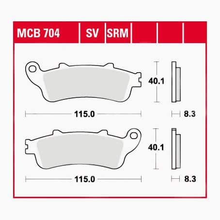 TRW Lucas Bremsbeläge Sintermetall Street MCB704SV 115x40