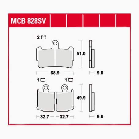 TRW Lucas Bremsbeläge Sintermetall Street MCB828SV 68