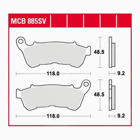 TRW Lucas Bremsbeläge Sintermetall Street MCB885SV 118x48