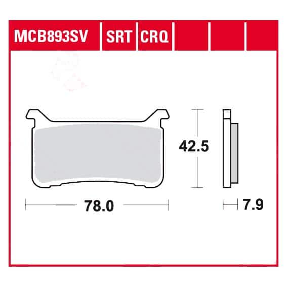 TRW Lucas Bremsbeläge Sintermetall Street MCB893SV 78x42