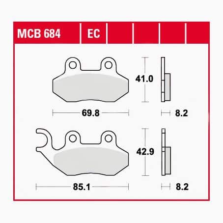 TRW Lucas Bremsbeläge organisch ECO MCB684EC 85
