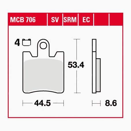 TRW Lucas Bremsbeläge organisch ECO MCB706EC 44