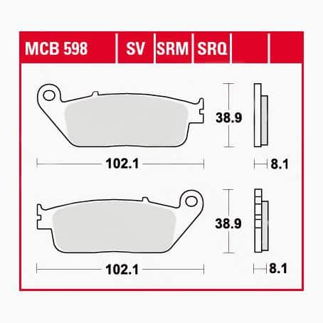 TRW Lucas Bremsbeläge organisch MCB598 102
