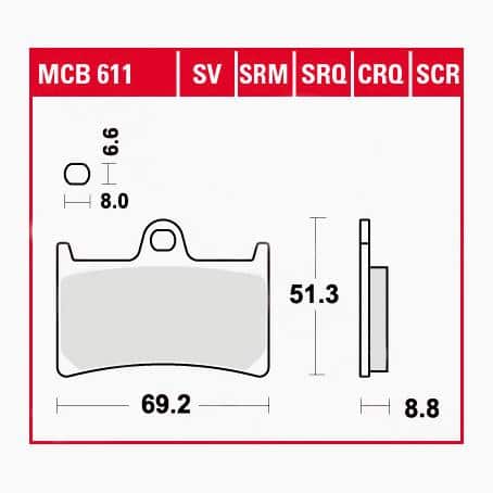 TRW Lucas Bremsbeläge organisch MCB611 69