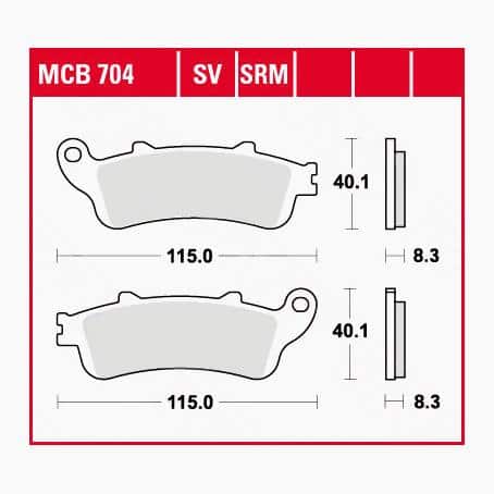 TRW Lucas Bremsbeläge organisch MCB704 115x40