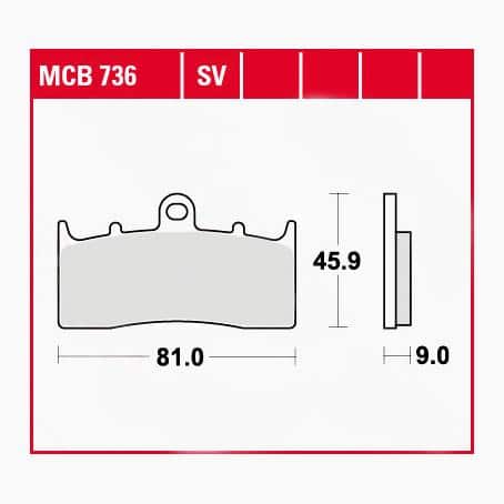 TRW Lucas Bremsbeläge organisch MCB736 81x45