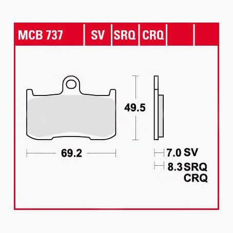 TRW Lucas Bremsbeläge organisch MCB737 69