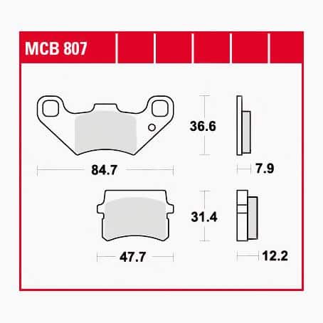 TRW Lucas Bremsbeläge organisch MCB807 84