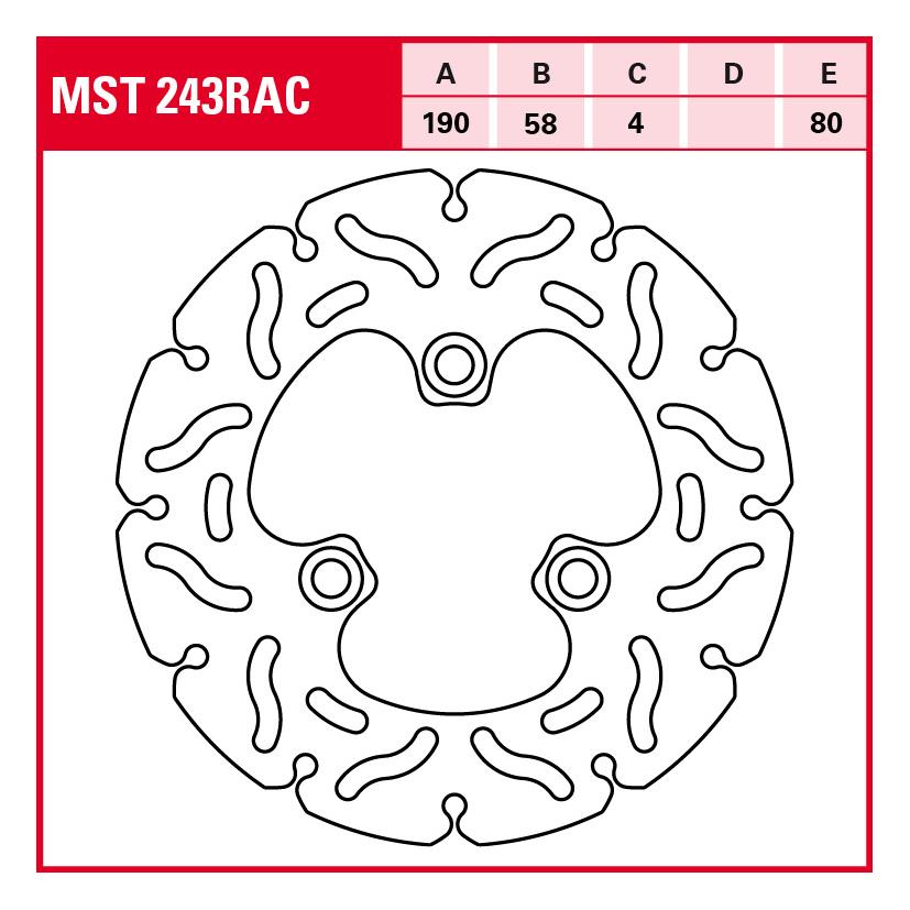 TRW Lucas Bremsscheibe RAC starr MST243RAC 190/58/80/4mm - Motorradteile & Ersatzteile - Bremsen