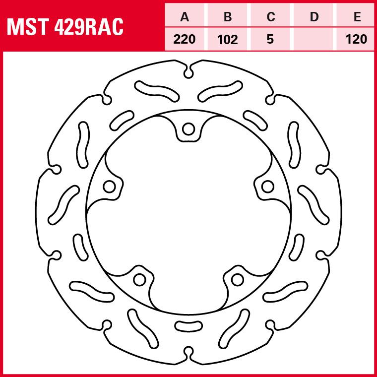 TRW Lucas Bremsscheibe RAC starr MST429RAC 220/102/120/5mm - Motorradteile & Ersatzteile - Bremsen