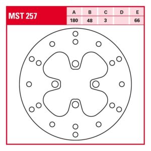TRW Lucas Bremsscheibe Street starr MST257 180/48/66/3mm - Motorradteile & Ersatzteile - Bremsen