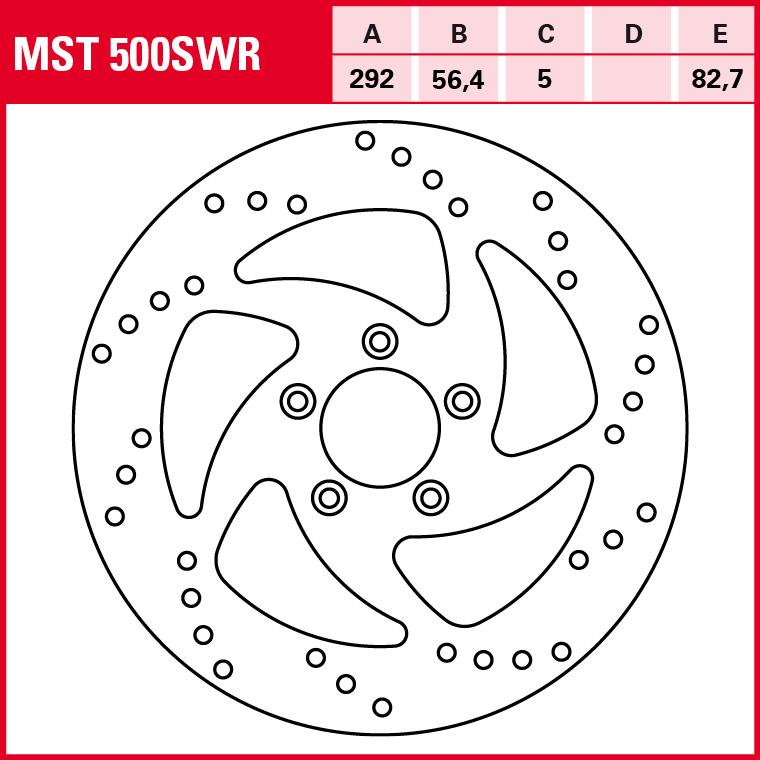 TRW Lucas Bremsscheibe Street starr MST500SWR 292/56