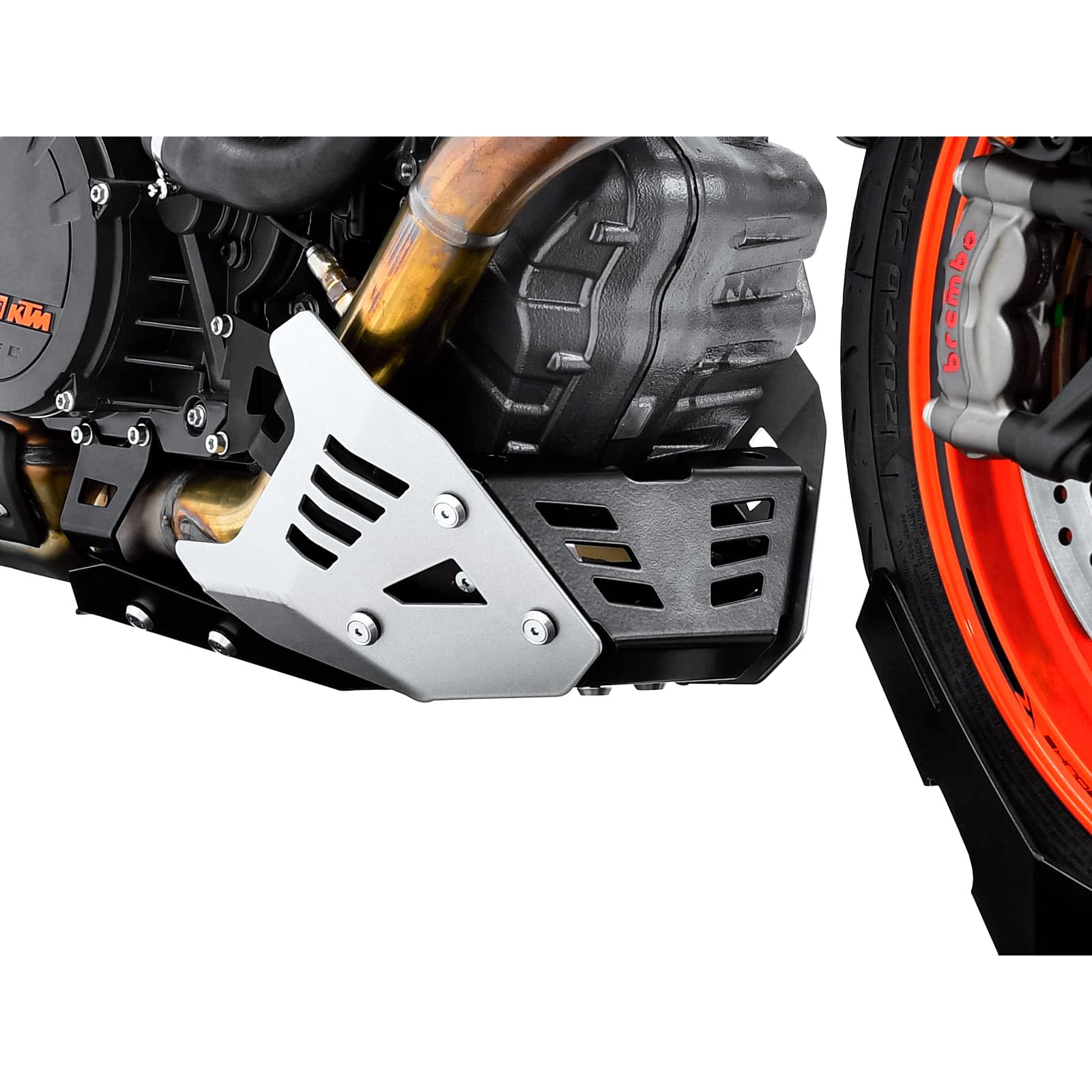 Zieger Motorschutz Alu silber/schwarz für KTM 1290 Super Duke R/GT - Motorradteile & Ersatzteile - Anbauteile
