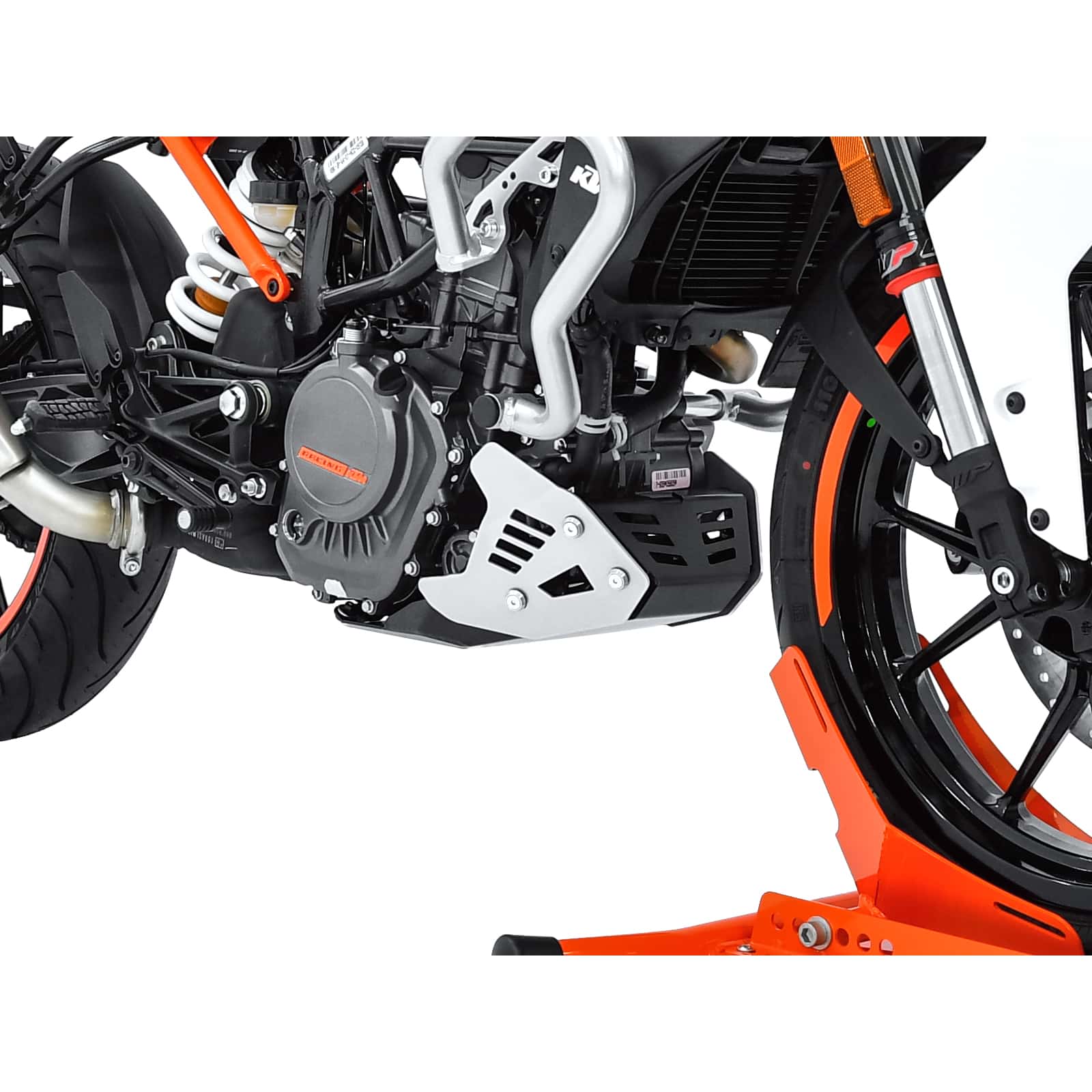 Zieger Motorschutz Alu silber/schwarz für KTM Duke 125 2017- - Motorradteile & Ersatzteile - Anbauteile