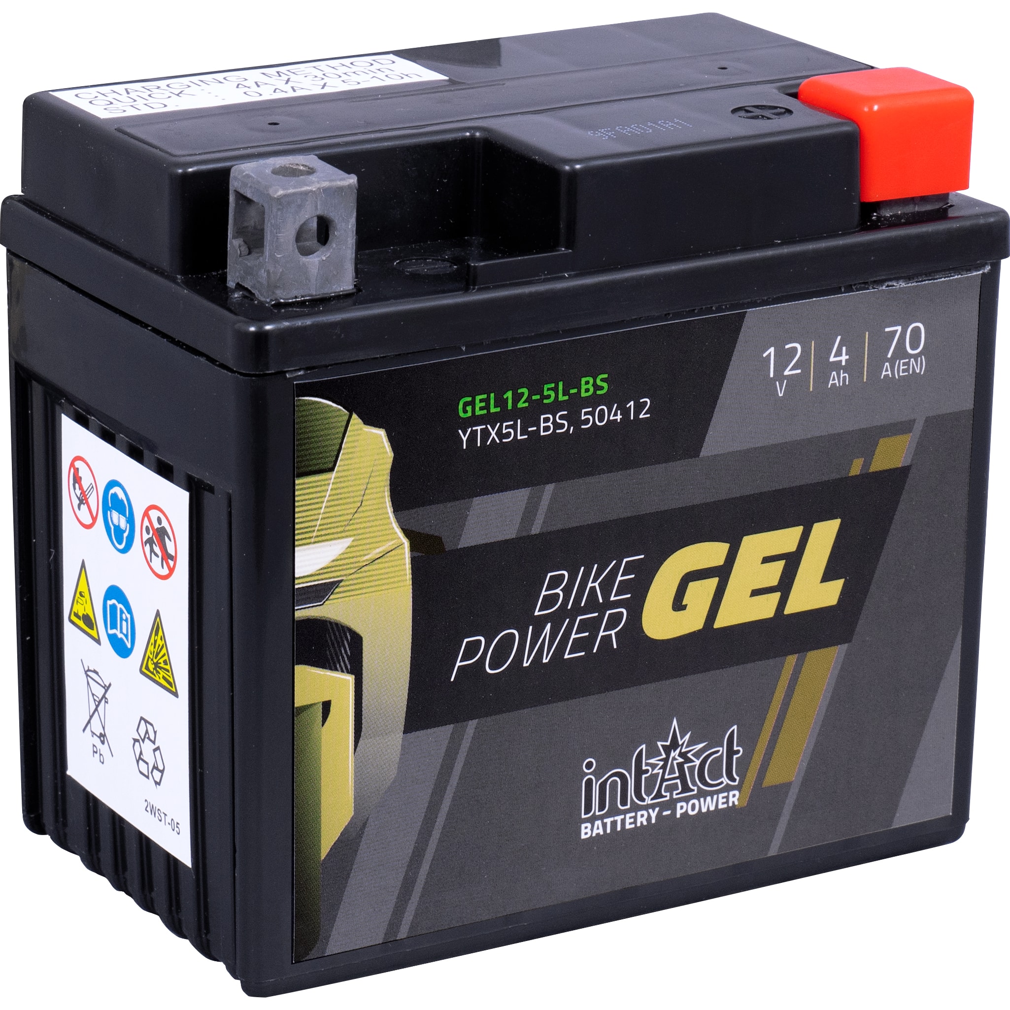 intAct Batterie Bike Power Gel geschlossen 12V/4Ah GEL12-5L-BS (YTX - Motorradteile & Ersatzteile - Batterien